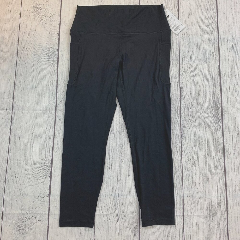 Hey Nuts sz XL 14 7/8 Yoga Legging Fitness Activewear Black Side Pockets New NWT